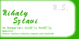 mihaly szlavi business card